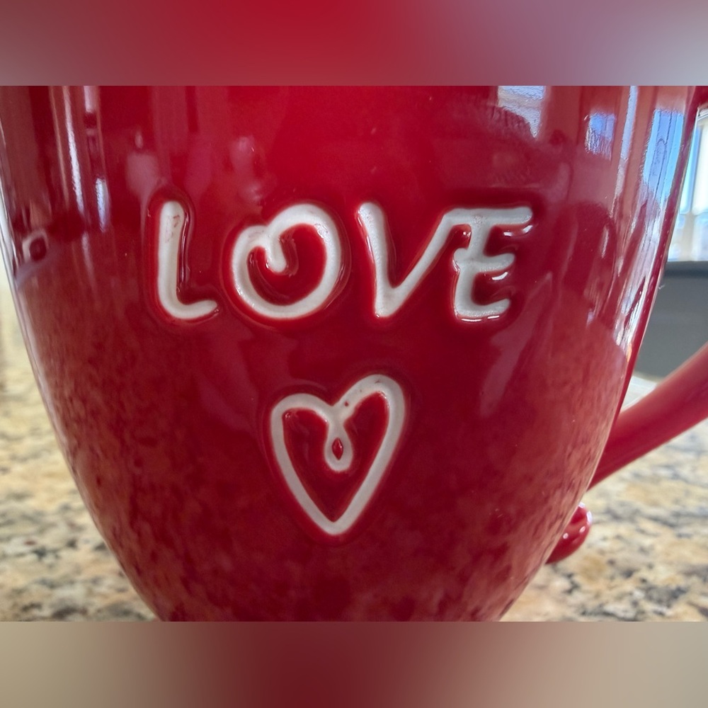 Starbucks Red “LOVE” Heart Mug – 15 oz – Valentine’s Day Coffee Cup - Picture 2 of 4